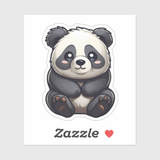 Sticker Illustration du panda de dessin (Feuille)