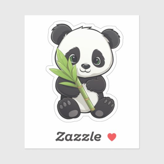 Sticker Illustration du panda de dessin (Feuille)