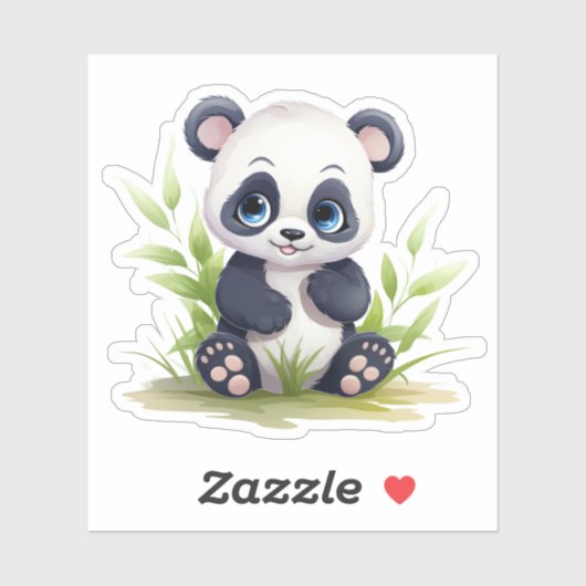 Sticker Illustration du panda de dessin (Feuille)