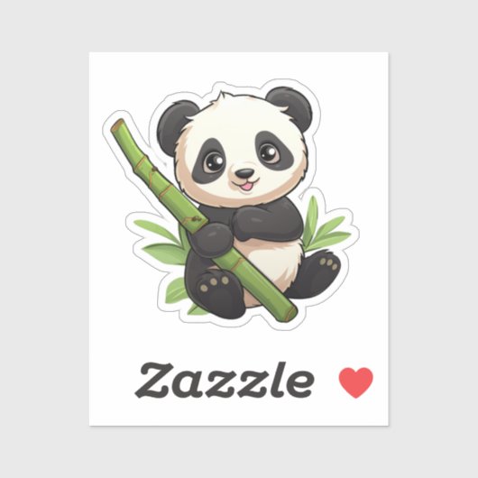Sticker Illustration du panda de dessin (Feuille)