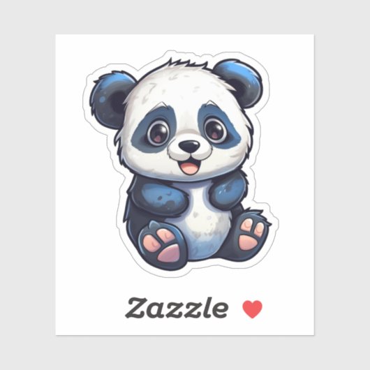 Sticker Illustration du panda de dessin (Feuille)