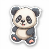 Sticker Illustration du panda de dessin (Recto)