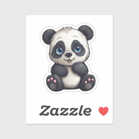Sticker Illustration du panda de dessin (Feuille)