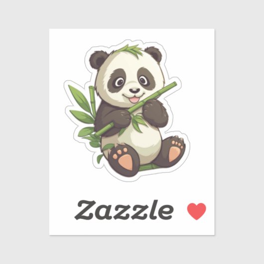 Sticker Illustration du panda de dessin (Feuille)