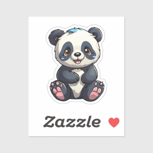 Sticker Illustration du panda de dessin (Feuille)
