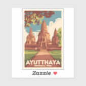 Sticker Illustration du parc historique d'Ayutthaya Art de (Feuille)