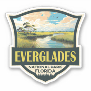 Sticker Illustration du parc national des Everglades Art d