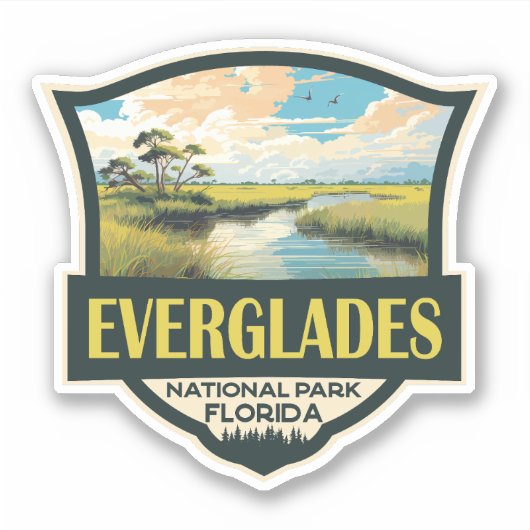 Sticker Illustration du parc national des Everglades Art d (Devant)