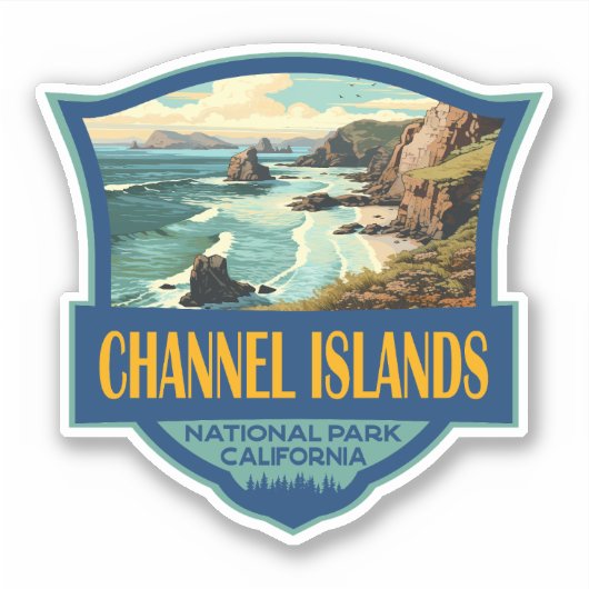Sticker Illustration du parc national des îles Channel (Devant)