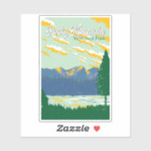 Sticker Illustration du Parc national des Rocheuses (Feuille)