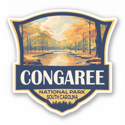 Sticker Illustration du parc national du Congaree Voyage V (Devant)