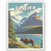 Sticker Illustration du parc national du Glacier Decorativ (Recto)
