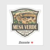 Sticker Illustration du parc national Mesa Verde Travel Ar (Feuille)