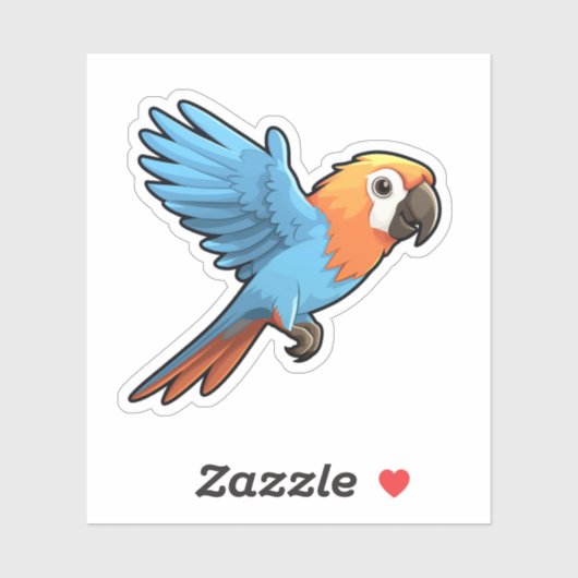 Sticker Illustration du perroquet de dessin (Feuille)