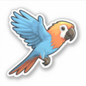 Sticker Illustration du perroquet de dessin (Devant)