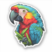 Sticker Illustration du perroquet de dessin (Devant)