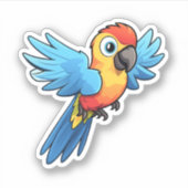 Sticker Illustration du perroquet de dessin (Devant)