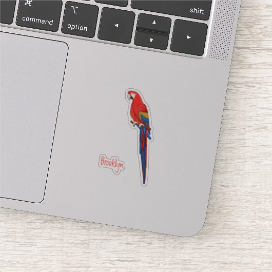 Sticker Illustration du perroquet de macaw Scarlet (Détail)
