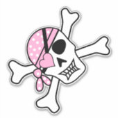 Sticker Illustration du pirate crânien mignon (Devant)