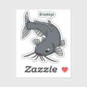 Sticker Illustration du poisson-chat mignon (Feuille)