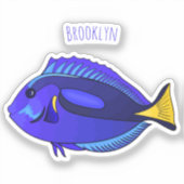 Sticker Illustration du poisson de la cuve bleue (Recto)