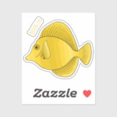 Sticker Illustration du poisson-tang jaune (Feuille)