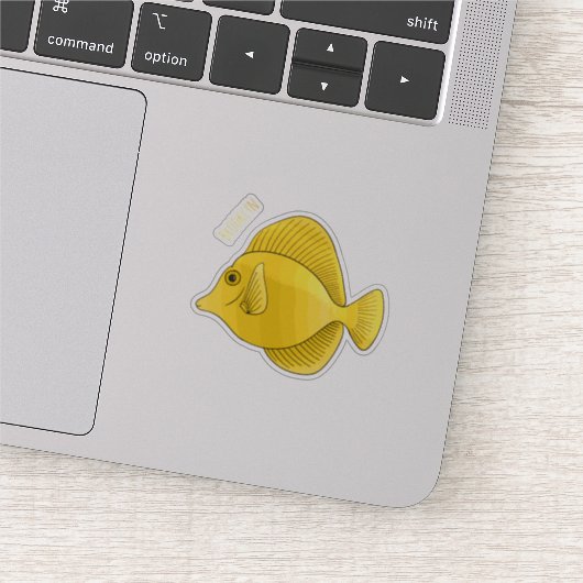 Sticker Illustration du poisson-tang jaune (Détail)