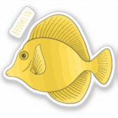 Sticker Illustration du poisson-tang jaune (Recto)