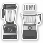 Sticker Illustration du processeur et du mixeur alimentair (Recto)