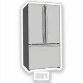 Sticker Illustration du réfrigérateur de porte française (Recto)