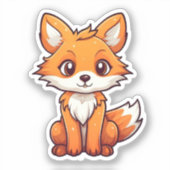 Sticker Illustration du renard de dessin (Recto)