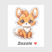 Sticker Illustration du renard de dessin (Feuille)