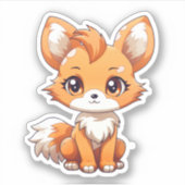 Sticker Illustration du renard de dessin (Devant)
