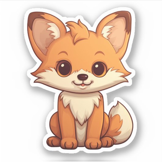 Sticker Illustration du renard de dessin (Devant)