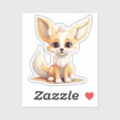 Sticker Illustration du renard de dessin (Feuille)