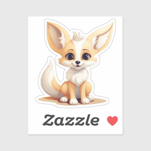 Sticker Illustration du renard de dessin (Feuille)