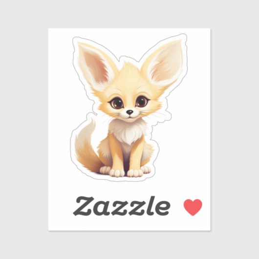 Sticker Illustration du renard de dessin (Feuille)