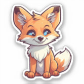 Sticker Illustration du renard de dessin (Recto)