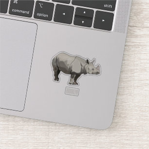 Sticker Illustration du rhinocéros de Javan