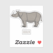 Sticker Illustration du rhinocéros de Javan (Feuille)