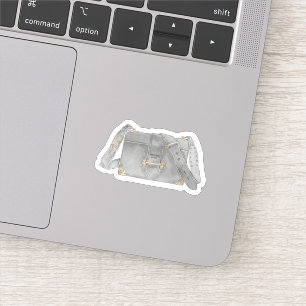Sticker illustration du sac Prada de luxe en aquarelle