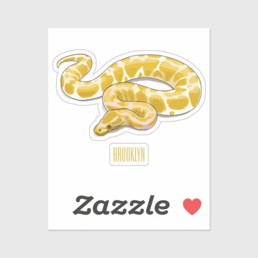 Sticker Illustration du serpent python birman (Feuille)