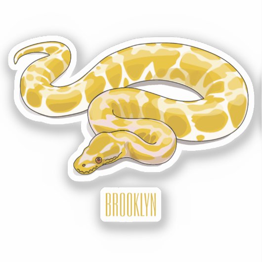 Sticker Illustration du serpent python birman (Recto)