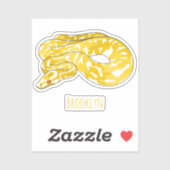Sticker Illustration du serpent python birman (Feuille)