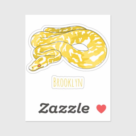 Sticker Illustration du serpent python birman (Feuille)