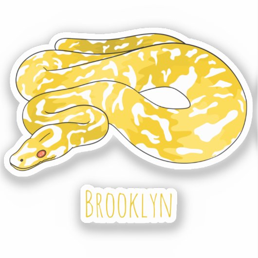 Sticker Illustration du serpent python birman (Recto)