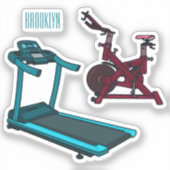 Sticker Illustration du tapis roulant et de la bande dessi (Recto)