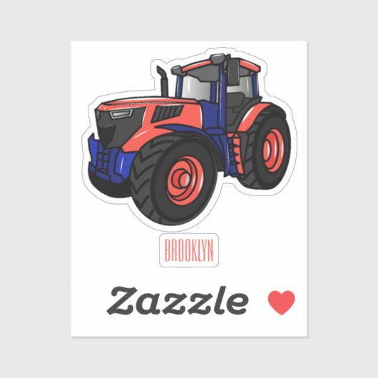 Sticker Illustration du tracteur (Feuille)