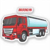 Sticker Illustration du transport de carburant par camion- (Recto)