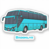 Sticker Illustration d'un autobus à passagers moderne (Recto)
